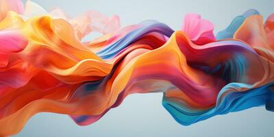 A harmonious blend of colors in a dynamic 3D abstract. AI generative. photo