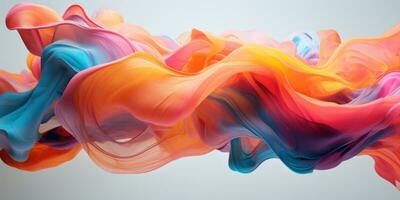 A harmonious blend of colors in a dynamic 3D abstract. AI generative. photo