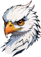 Hawk Head Mascot Sticker AI Generative png