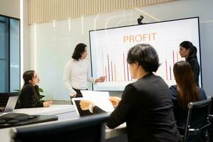 Business people having a meeting and present in a conference room at the office. Business meeting concept. photo