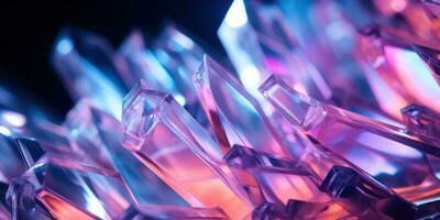 Intricate crystal formations captured in a soft-focus. AI generative. photo