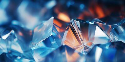 Intricate crystal formations captured in a soft-focus. AI generative. photo