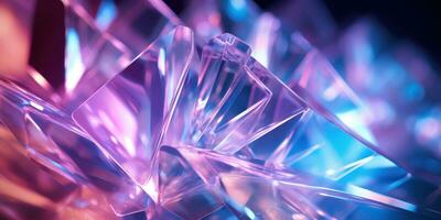 Intricate crystal formations captured in a soft-focus. AI generative. photo