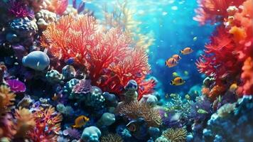 ai generativo, a oceano é cheio do colorida corais e peixe video