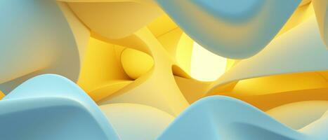 Soft geometric curves in light yellow, creating a smooth. AI generative. photo