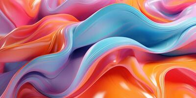 Mesmerizing 3D artwork with dynamic colors creating a visual depth. AI generative. photo