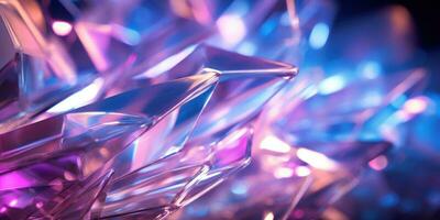 Intricate crystal formations captured in a soft-focus. AI generative. photo