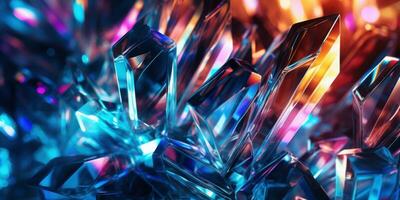 Intricate crystal formations captured in a soft-focus. AI generative. photo