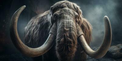 Detailed prehistoric mammoth. AI generative. photo