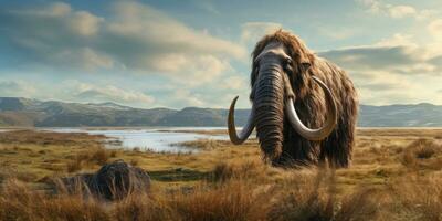 majestuoso mamut en natural hábitat. ai generativo. foto