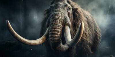 Detailed prehistoric mammoth. AI generative. photo