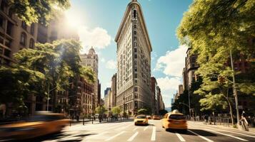 New York's Legendary Landmark. The Flatiron Building. Generative AI photo