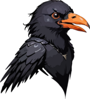 Crow Head Mascot Sticker Design AI Generative png