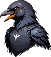 corbeau tête mascotte illustration ai génératif png
