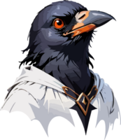 Crow Head Mascot Clipart AI Generative png