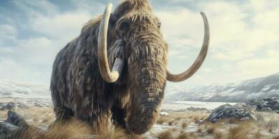 maravilloso detalle realista mamut representación. ai generativo. foto