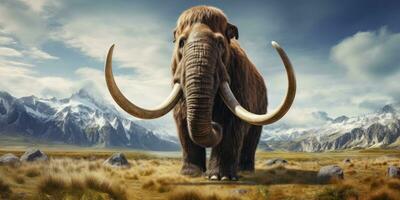 majestuoso mamut en natural hábitat. ai generativo. foto