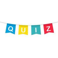 Quiz banner. question competition. Colorful flag on white background. vector