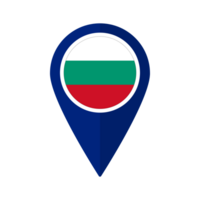 Flag of Bulgaria flag on map pinpoint icon isolated blue color png