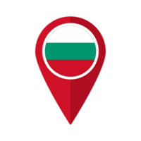 Flag of Bulgaria flag on map pinpoint icon isolated red color png