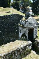 the ruins of an old stone building photo