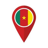 Flag of Cameroon flag on map pinpoint icon isolated red color vector