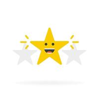 Set of stars rating. Customer review with gold star icon. Vector illustration.