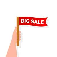 Big sale in flat style on white background. Creative poster, banner. Mega sale vector