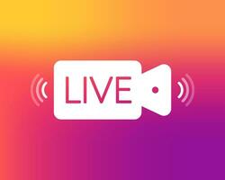 Live icon, great design for any purposes. Live stream sign. Digital background. Vector illustration.