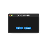 System error vector icon failure pc interface. Error message computer window alert popup