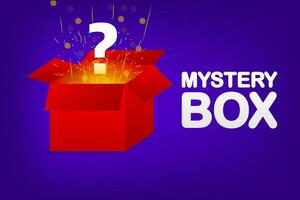 Red mystery box on light background. Premium vector. Digital background vector