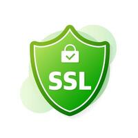 SSL encryption label. Secure banner. Vector illustration