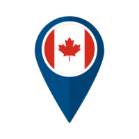 bandiera di Canada bandiera su carta geografica Pinpoint icona isolato blu colore png