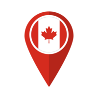 Flag of Canada flag on map pinpoint icon isolated red color png