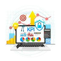 plano icono con kpi para márketing diseño. financiero inversión. negocio datos análisis vector