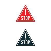 Triangle Stop Red Sign Icon Design Template Elements vector