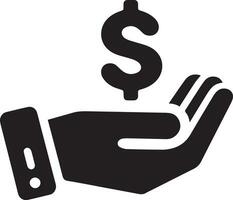 Money Icon on the Hand vector silhouette illustration 4