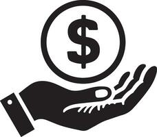 Money Icon on the Hand vector silhouette illustration 6