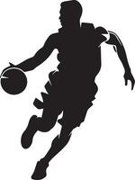 Basketball Player vector silhouette, A Basketball player playing on the field 6