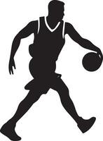 Basketball Player vector silhouette, A Basketball player playing on the field 4