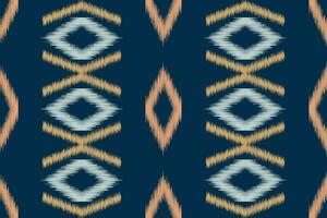 Ethnic Ikat fabric pattern geometric style.African Ikat embroidery Ethnic oriental pattern blue background. Abstract,vector,illustration.Texture,clothing,frame,decoration,carpet,motif. vector