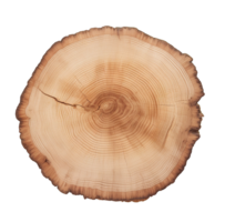 cutting down a tree. round cut of a tree with annual rings. lumber, wood. AI generated png