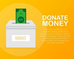 Donation box icon in flat style isolated on background. Vector illustration.