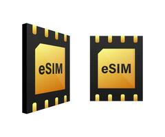 Digital e sim chip motherboard digital chip. Modern icon. White background. Vector template. Communication icon symbol.