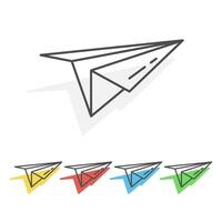 conjunto papel avión iconos vector ilustración.