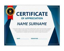 creative certificate of appreciation award template vector