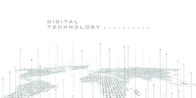 Digital technology futuristic internet network speed connection white background, cyber nano information, abstract communication, innovation future tech data, Ai big data line dot illustration vector