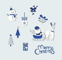 Blue And Grey Christmas Vector Collection