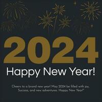 Happy New Year 2024 Poster vector