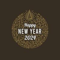 Happy New Year 2024 Poster vector